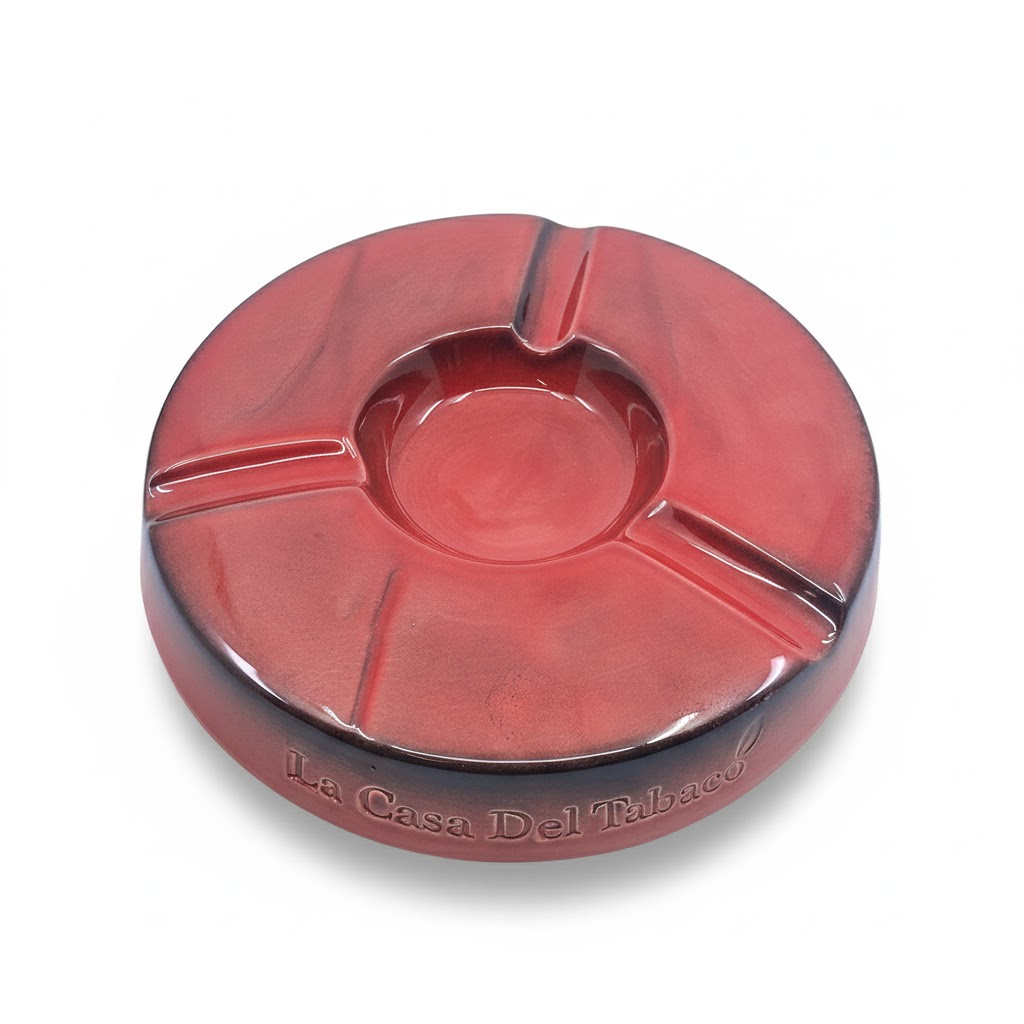 Ashtray - Dominique London Round Red - 3 Cigars