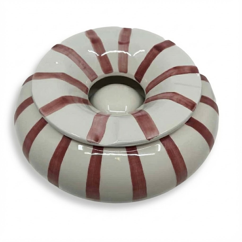 Ashtray - Dominique London Big Moroccan Pink Stripes - 4 Cigars