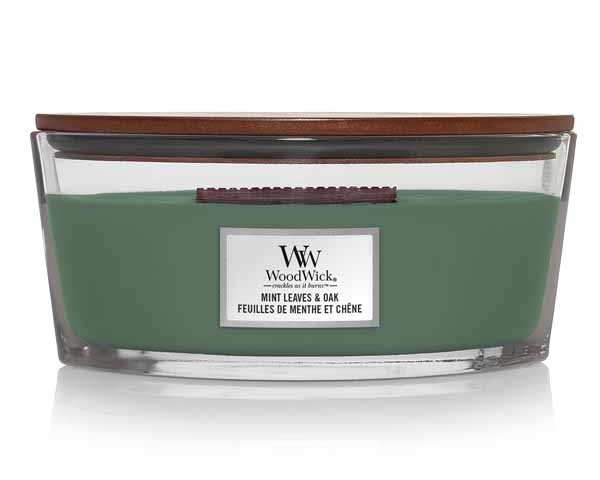 Candle - Woodwick Mint Leaves & Oak - Ellipse
