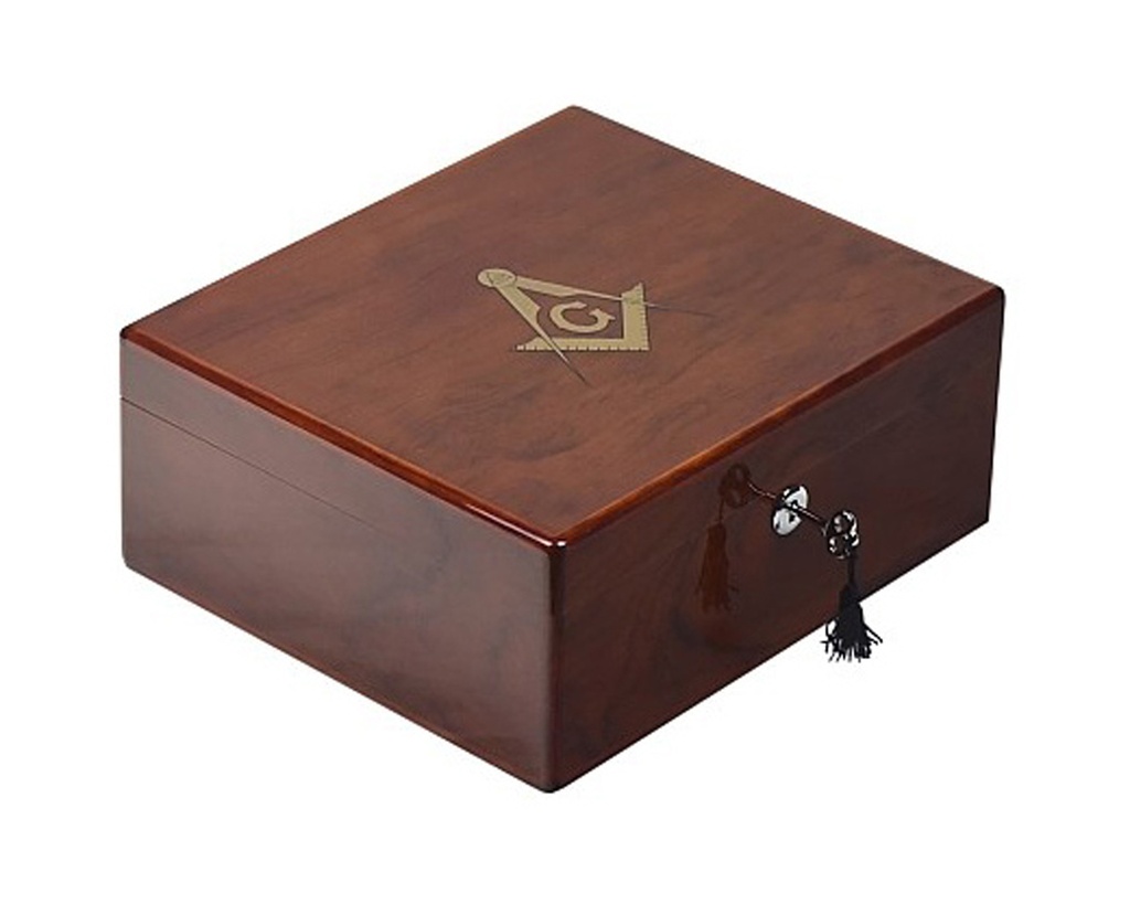 Humidor - Lubinski High Polish Rosewood Massonic - 50 Cigars