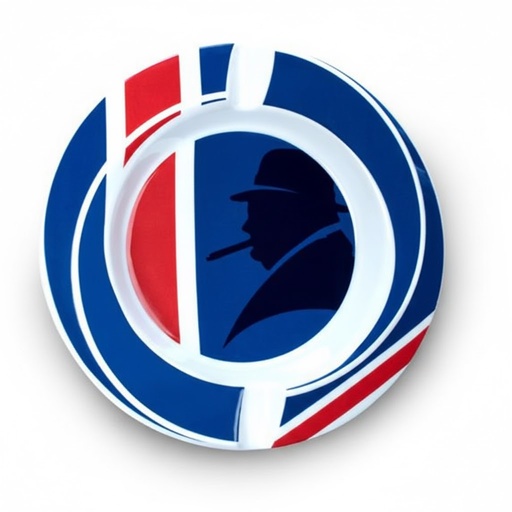 [10048] Ashtray - Davidoff Wsc Porcelain Union Jack - 2 Cigars