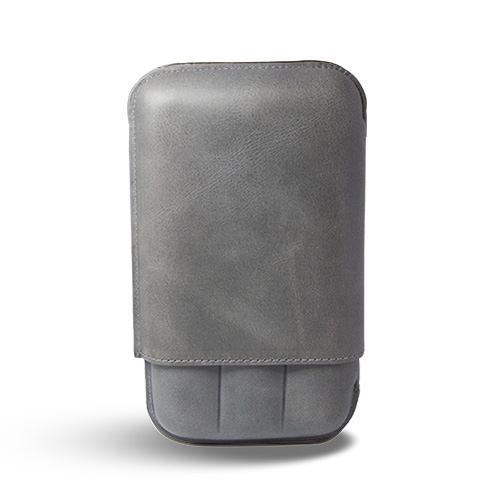 [12581] Cigar Case - Recife Chicago Gun Metal - 3 Cigars