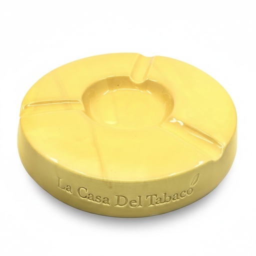 [12708] Ashtray - Lcdt Round Yellow - 3 Cigars