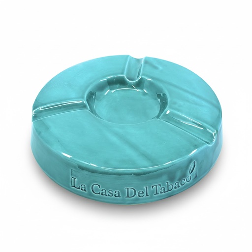 [12713] Ashtray - Lcdt Round Blue Grass - 3 Cigars