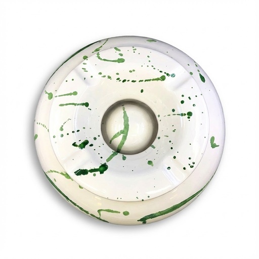 [12716] Ashtray - Dominique London Big Moroccan Green Blob - 4 Cigars