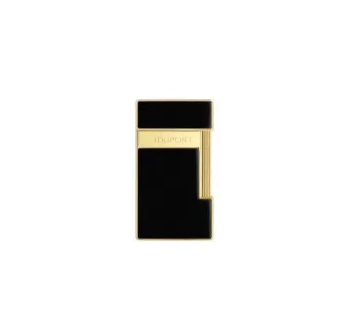 [17125] Lighter - S.T. Dupont Slimmy Lacquered Black/Gold