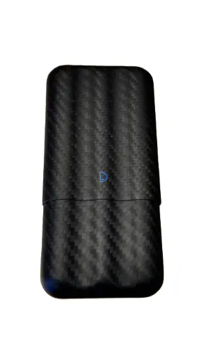 [51250] Cigar Case - Dominique London Signature Carbon Fibre 3 Cigar